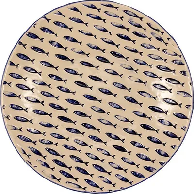 Тарелка глубокая «Талассиос» керамика 1,1л D=26,H=5см бежев.,синий