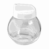 Сахарница с дозатором стекло,пластик 280мл D=80,H=105,L=80,B=80мм прозр.,белый