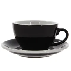 Кофейная пара «Эгг» фарфор 250мл D=95/145,H=55,L=115мм черный