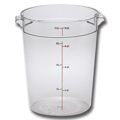 Container for products, graduated  polycarbonate  7.6 l  D=25.2, H=27.6 cm  transparent.