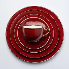 Чашка чайная «Джаспер» фарфор 120мл мм красный,белый, изображение 2