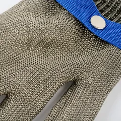 Перчатки защитные для разделки XL сталь нерж. ,L=24,B=13,5см металлич.,синий, изображение 4