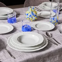 Тарелка глубокая «Флер Бьянко» фарфор 300мл D=230,H=35мм белый, изображение 3