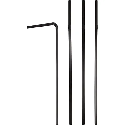 Трубочки со сгибом[1000шт] полипроп. D=5,L=240мм черный арт. 06030128