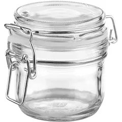 Банка круглая с крышкой стекло,силикон 250мл D=75,H=89мм прозр., изображение 2