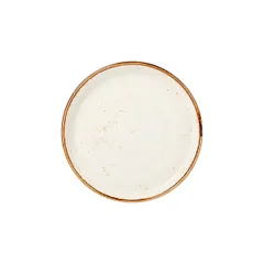 Тарелка «Крафт Вайт» с бортом фарфор D=165,H=13мм белый,коричнев.