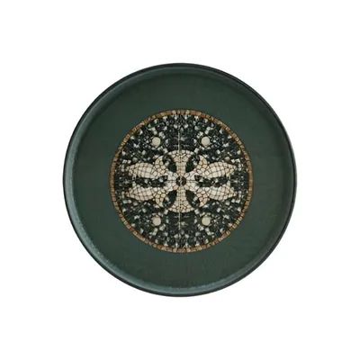 Тарелка «Месопотамия» с бортом фарфор D=16см черный