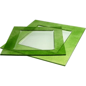 Тарелка «Бордер» квадратная стекло ,L=25,B=25,5см прозр.,зелен.