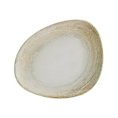 Тарелка «Патера» асимметричная фарфор ,L=24см серый,бежев.