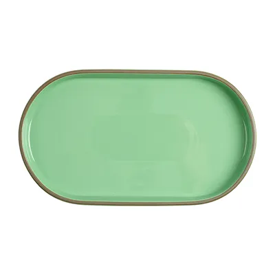 Блюдо для подачи «Блисс» с бортом фарфор ,H=27,L=304,B=174мм мятный