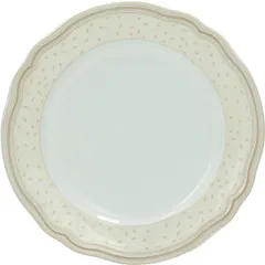 Plate “Opera Bohème” small  porcelain  D=22cm  white, yellow.