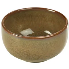 Salad bowl “Terra Brown”  ceramics  360 ml  D=11.5 cm  brown, green.