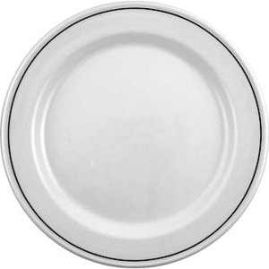 Тарелка «Блэк Лайн» мелкая фарфор D=25,5см белый,черный