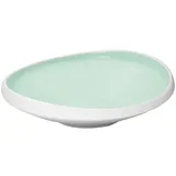 Тарелка глубокая «Нинфа» фарфор D=26,H=7см белый,аквамарин