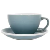 Кофейная пара «Эгг» фарфор 300мл D=110/155,H=65,L=135мм голуб.