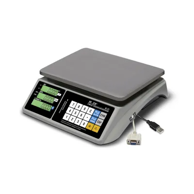 Весы электронные «Тач-М» M-ER 328AC-15.2 RS232, 15 кг металл,пластик ,H=12,L=34,B=34,5см 3вт серый