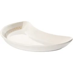 Блюдо «Антуанетт» полумесяц фарфор D=20,2,L=20,B=11см белый,олив.
