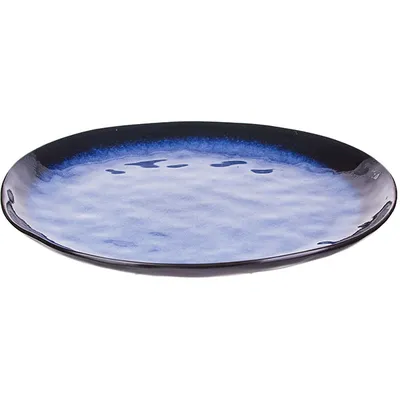 Блюдо круглое керамика D=33см синий,черный, изображение 2