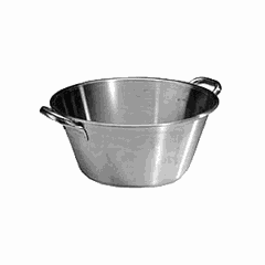 Basin 2 handles  stainless steel  15 l  D=42, H=18 cm  metal.