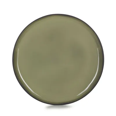 Тарелка с высоким бортом «Карактэр» керамика D=260,H=22мм зелен.