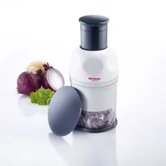 Измельчитель д/овощей ручной пластик,сталь нерж. D=10,H=10,L=19,B=10см белый,прозр., изображение 3