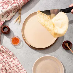 Сковорода для блинов алюмин.,керамика D=28,H=2,L=49см коричнев.,бежев., изображение 4