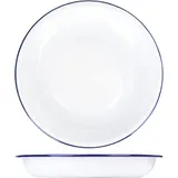 Тарелка глубокая эмалиров. сталь D=195,H=28мм белый,синий