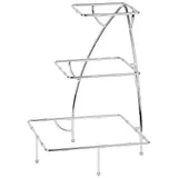 3-tier shelf for square plates  chrome steel , H=57.5, L=37.5, B=37.5 cm