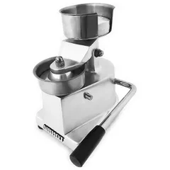 Hamburger press “HPP-130”  anodized aluminum, stainless steel  D=13, H=23, L=30, B=28cm  white, metallic.