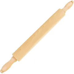 Rolling pin with rotating handles  beech  D=6, L=47/27cm  wood.