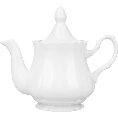 Чайник заварочный «Романc» фарфор 0,8л D=90,H=180,L=205мм белый