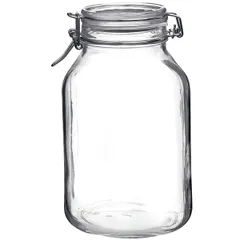 Square jar with lid “Fido”  glass  3 l , H = 24.2, L = 14/14 cm  clear.