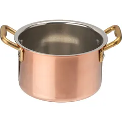 Pan without lid  copper, tin  0.8 l  D=120, H=75mm  copper