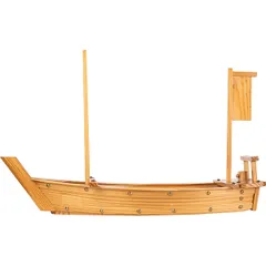 Блюдо для суши «Корабль» сосна,сталь ,H=48,5,L=75,B=26,5см бежев., изображение 3