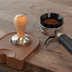 Темпер для кофе сталь нерж.,бук D=53,H=95мм стальной,бежев., изображение 4