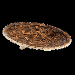 Блюдо для подачи пластик D=300,H=75мм коричнев.