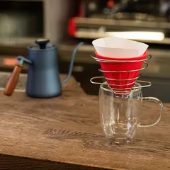 Воронка (пуровер) силикон D=10/2см красный, изображение 4