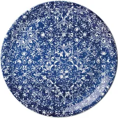 Plate “Ink” small  porcelain  D=30, H=2cm  white, blue