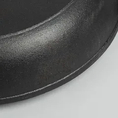 Сковорода с дерев.ручкой «Эмбер Каст» чугун,дерево D=290,H=85,L=485мм черный,тем.дерево, изображение 2