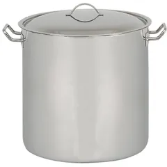 Pan with lid stainless steel 26l D=32,H=32cm metal.