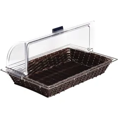 Корзина для хлеба плетеная без крышки полиротанг ,L=53,B=32,5см тем.корич.