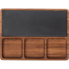 Rectangular menagerie, 4 sections, insert made of natural slate “Nova”  oak , H=25, L=320, B=240mm