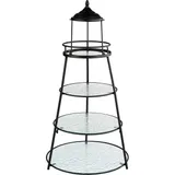 Этажерка 4 яруса D=12-20.5-25-30.5см металл,стекло ,H=62см черный,прозр.