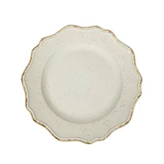 Тарелка «Мотив. Солнце» плоская керамика D=215,H=20мм белый,кремов.