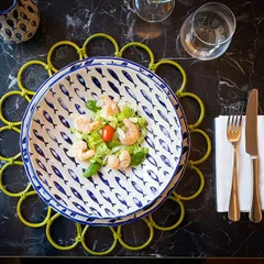 Тарелка «Талассиос» мелкая керамика D=290,H=35мм бежев.,синий, изображение 2