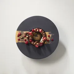 Тарелка «Сфера» с широким бортом керамика 300мл D=30,3см черный,золотой, изображение 4