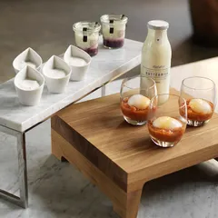 Подставка фуршетная орех ,H=18,L=32,5,B=32,5см тем.дерево, изображение 3