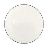 Тарелка безбортовая 23 см, белая с синим кантом