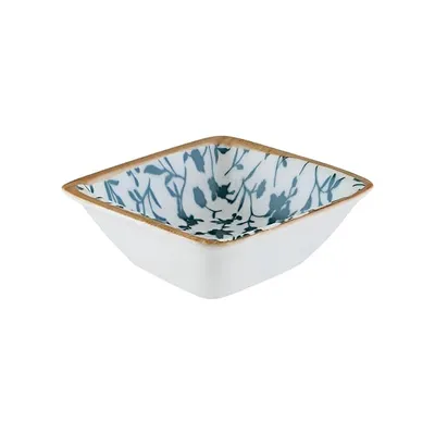 Соусник «Калиф» квадратный фарфор 80мл ,H=28,L=80,B=85мм белый,синий