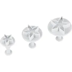 Pastry cutter with stamp “Flower” d=3-5cm[3pcs] plastic ,H=40,L=100,B=75mm white